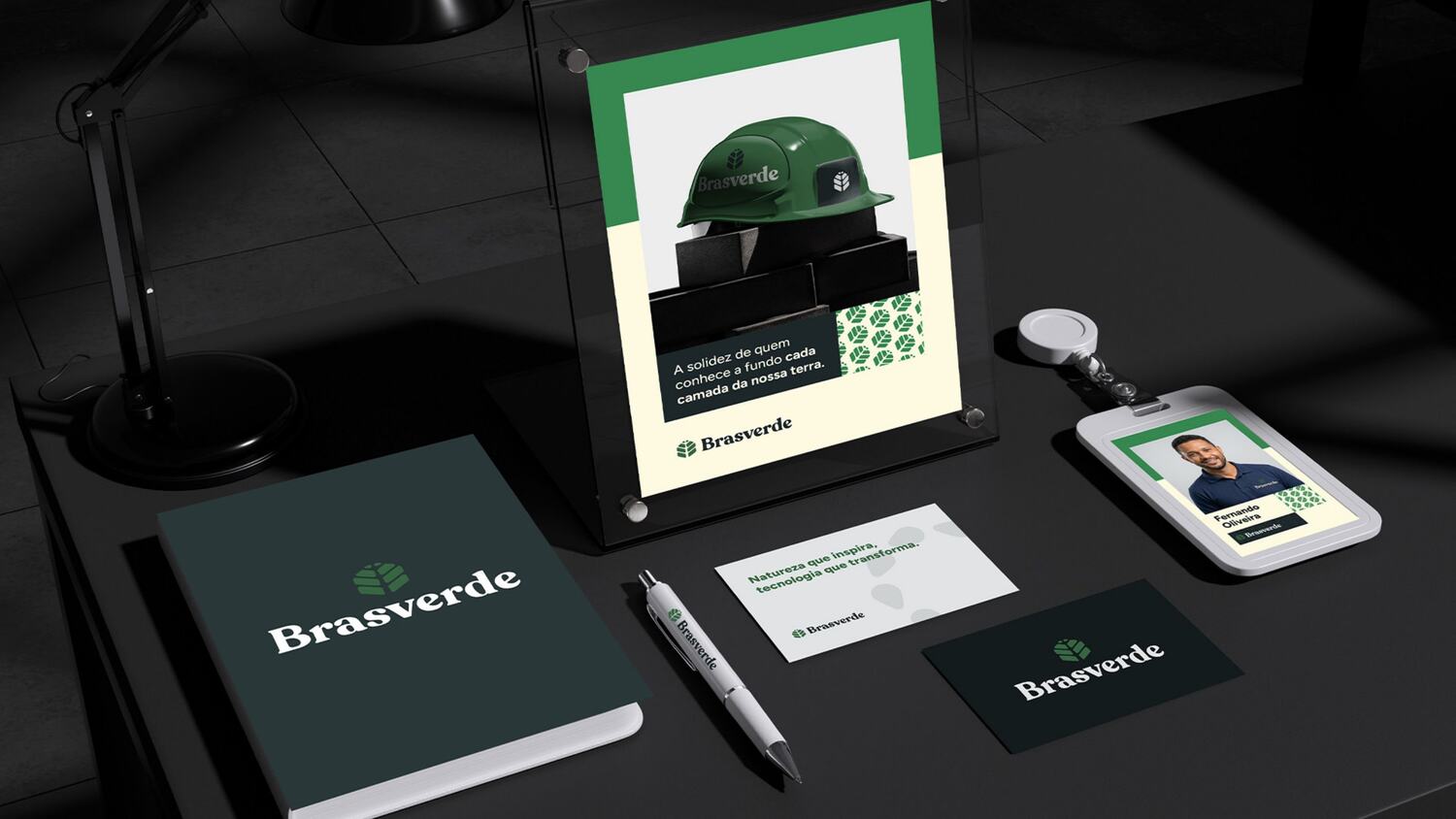 Papelaria com a identidade Brasverde